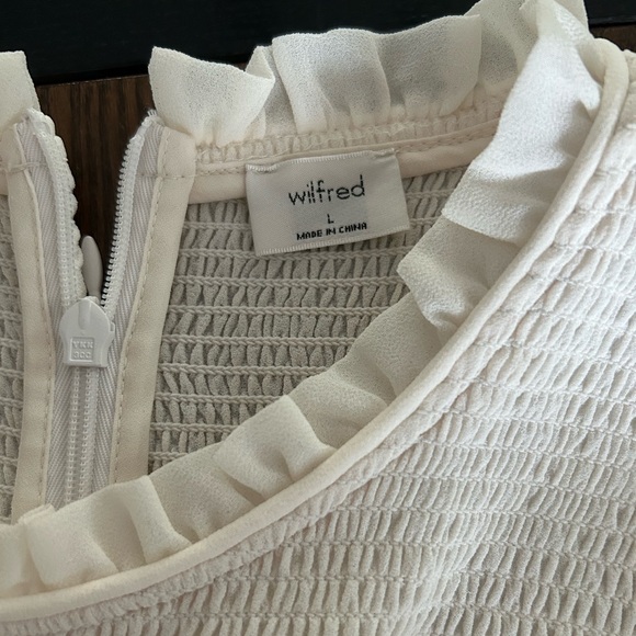 Aritzia Wilfred Rosalyn Smocked Tiered Midi Dress, Size large. - Picture 7 of 10